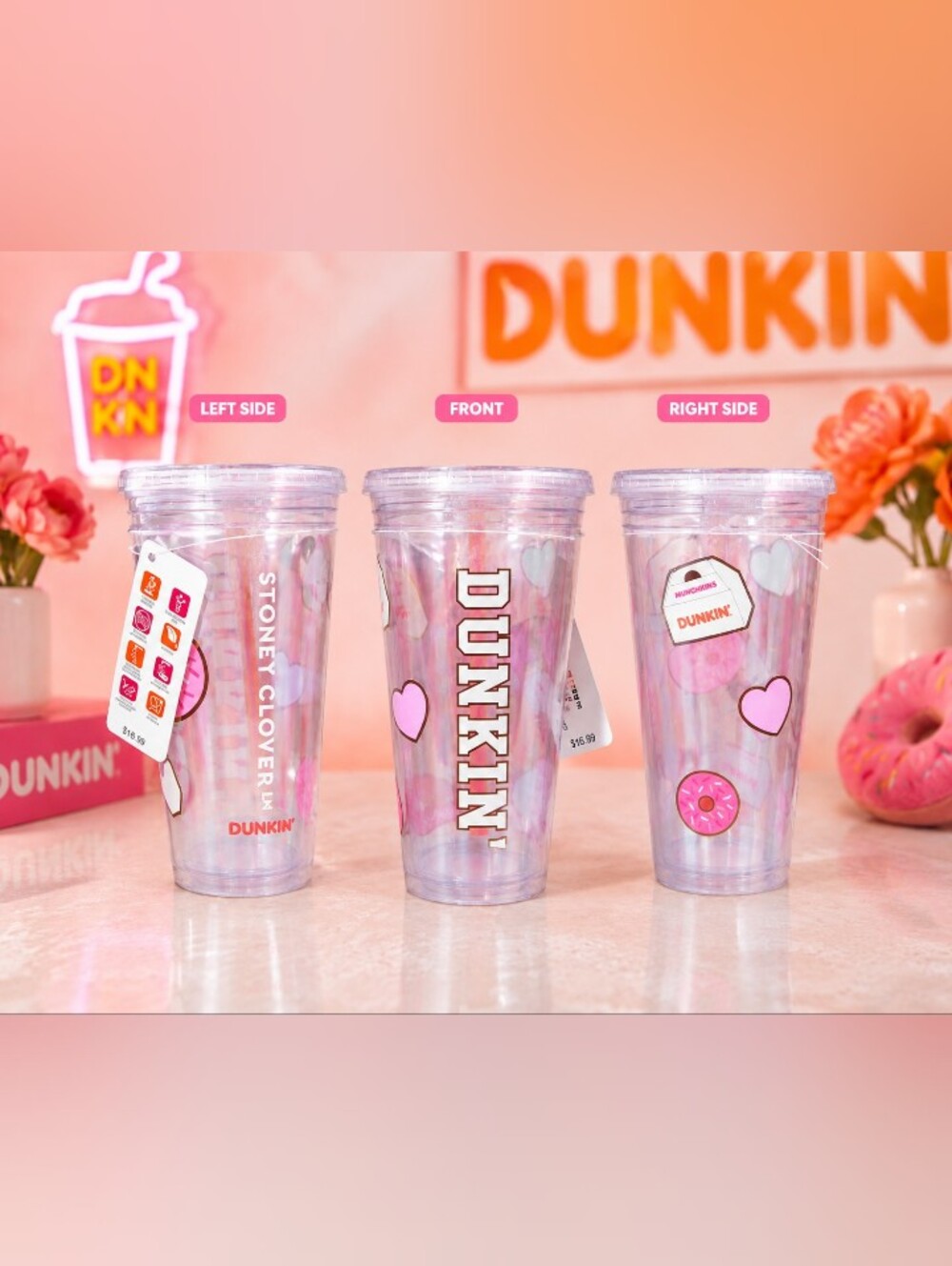 Stoney Clover Lane x Dunkin' Reusable Tumbler Cup – No Straw – New